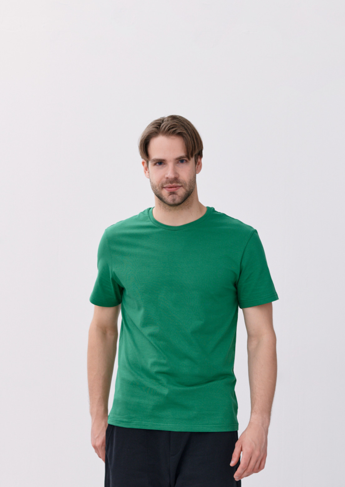 Men basic green T-shirt 